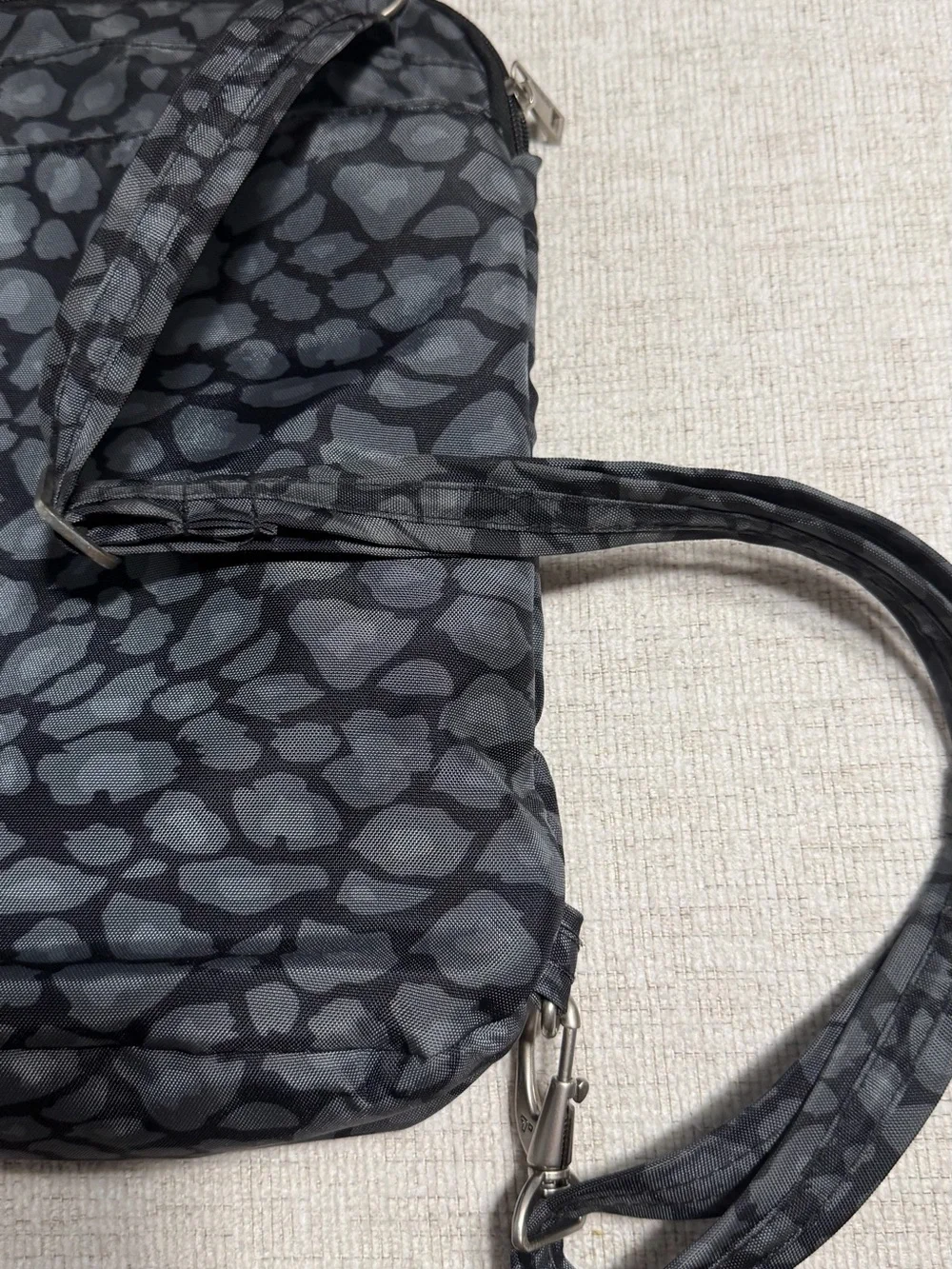 Travelon Black and Gray Leopard-Print Backpack